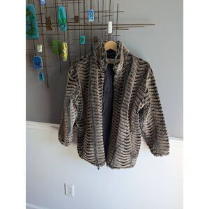 Black mountain fuzzy  fur style women's  coat/ jacket  small